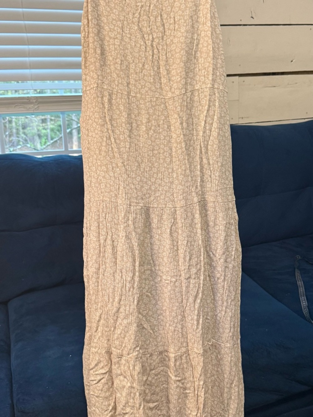 Tiered dress in Light Beige Floral